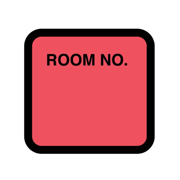 Printed Chart Labels - Room No 1-7/16" x 1-1/2" Red w/Black
